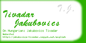 tivadar jakubovics business card